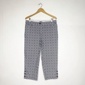 Talbots Perfect Skimmer Pants – Navy & White Floral Print – Size 10